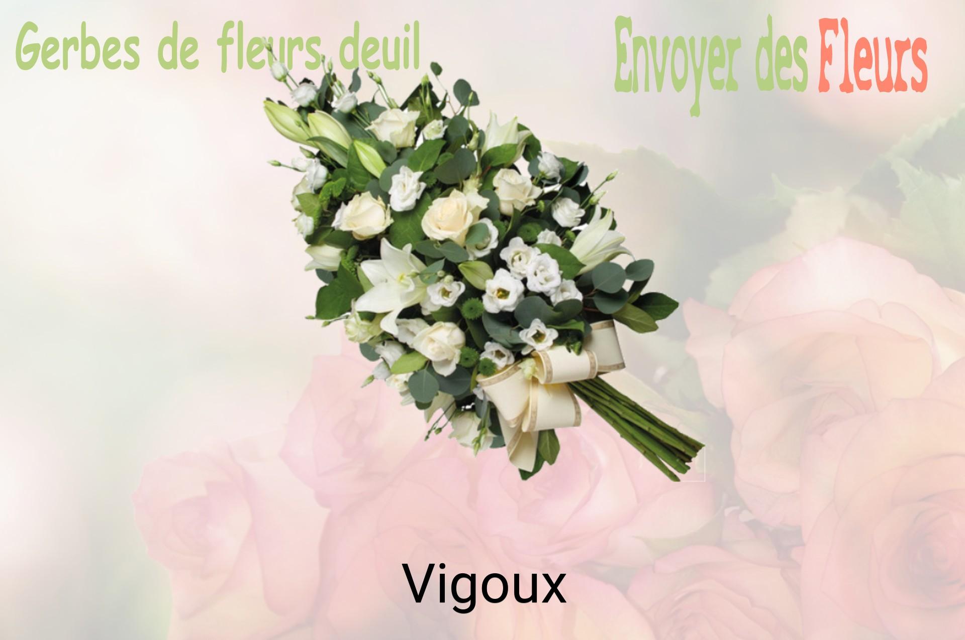Gerbe de fleurs de deuil livrée à Vigoux